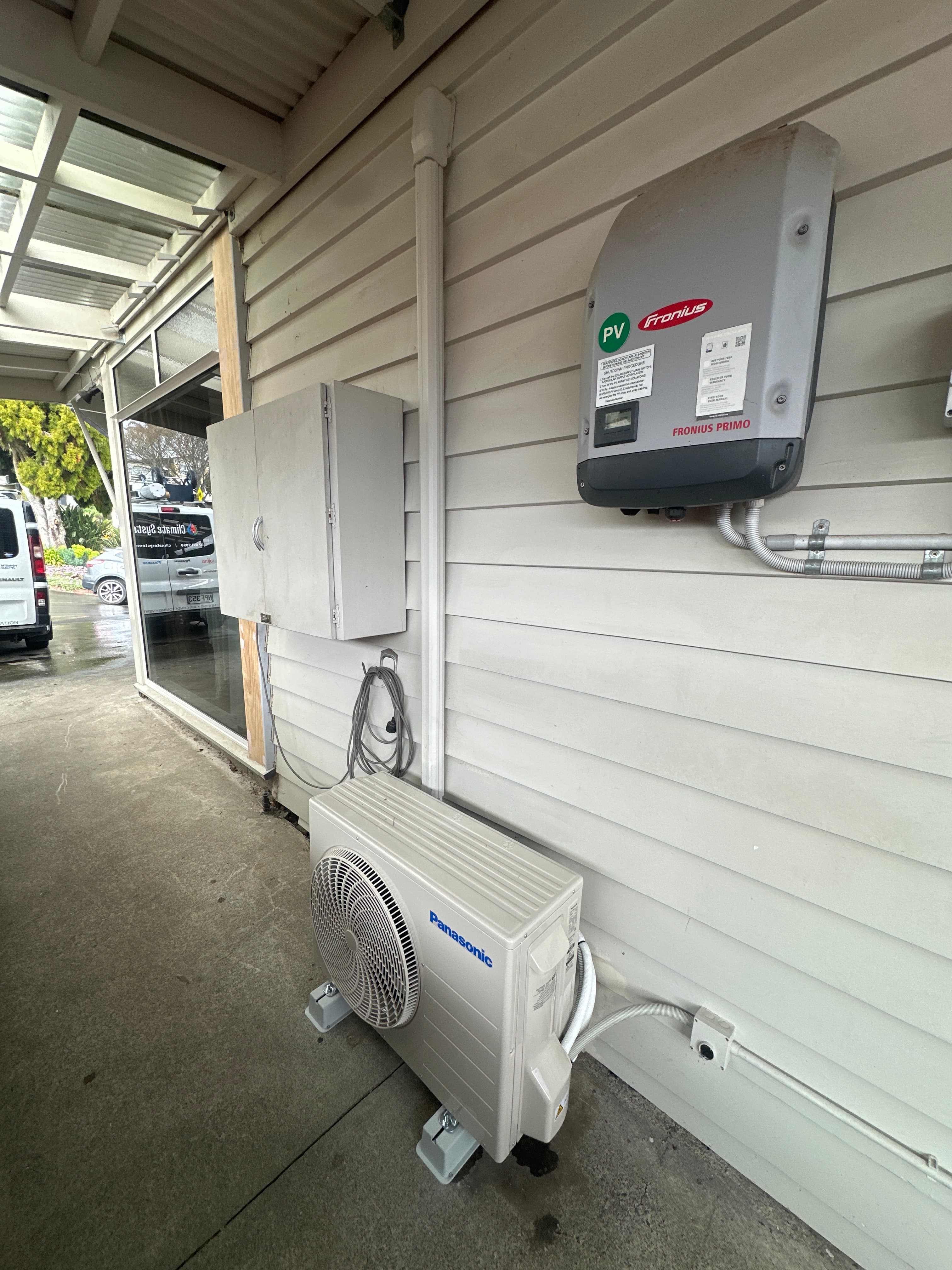 Outdoor heat pump unit professionally installed at a Te Awamutu property