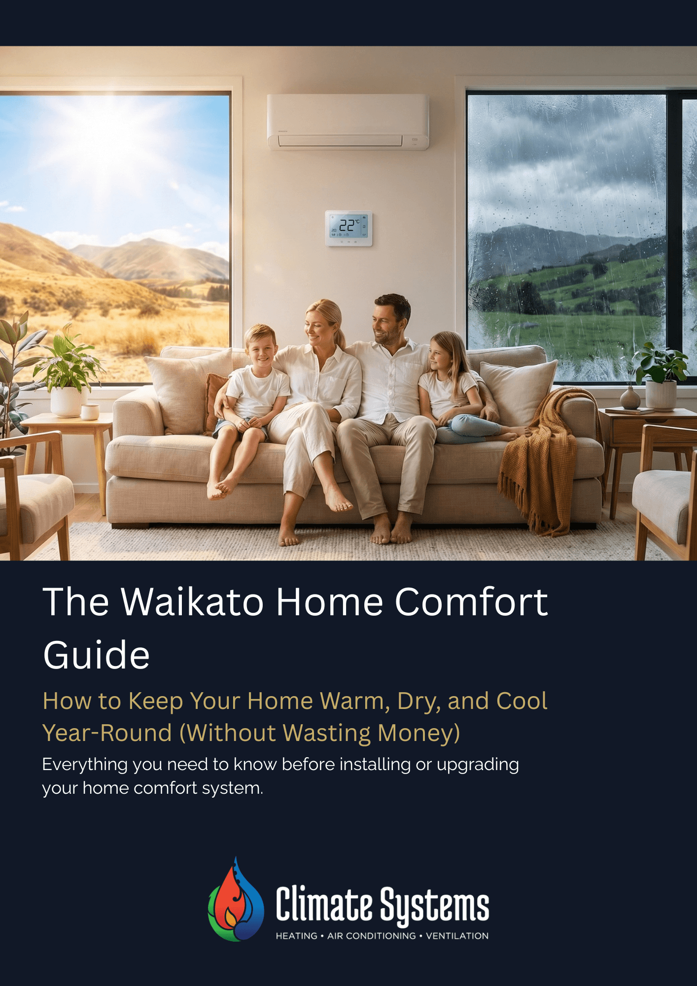 Cover of the Waikato Home Comfort Guide by Climate Systems